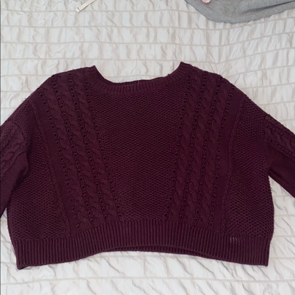Maroon crop top sweater